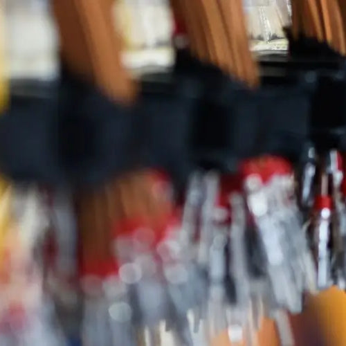 Bundle of crimped cables with electrical connectors. Terminated wire ready for connection.